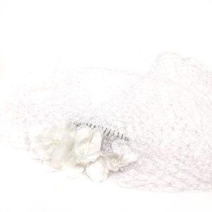 peigne en laiton fleurs en soie