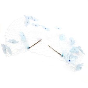 voilette bleu fleurs de soie