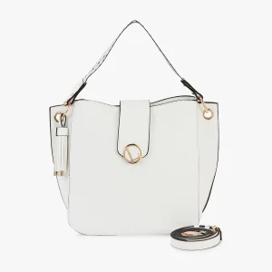 Grand sac hobo blanc Letia