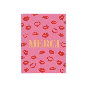 Carte de voeux Merci avec bisous