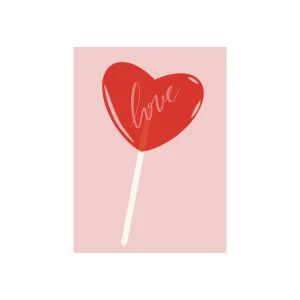 Carte de voeux sucette cœur