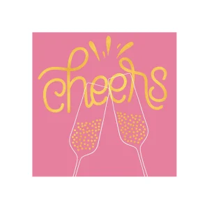 Carte de voeux coupe de champagne & cheers