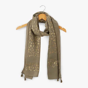 Foulard rectangulaire kaki Nocario