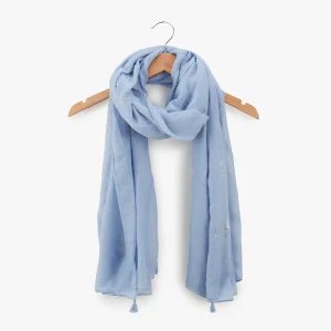 Foulard rectangulaire bleu Nogna