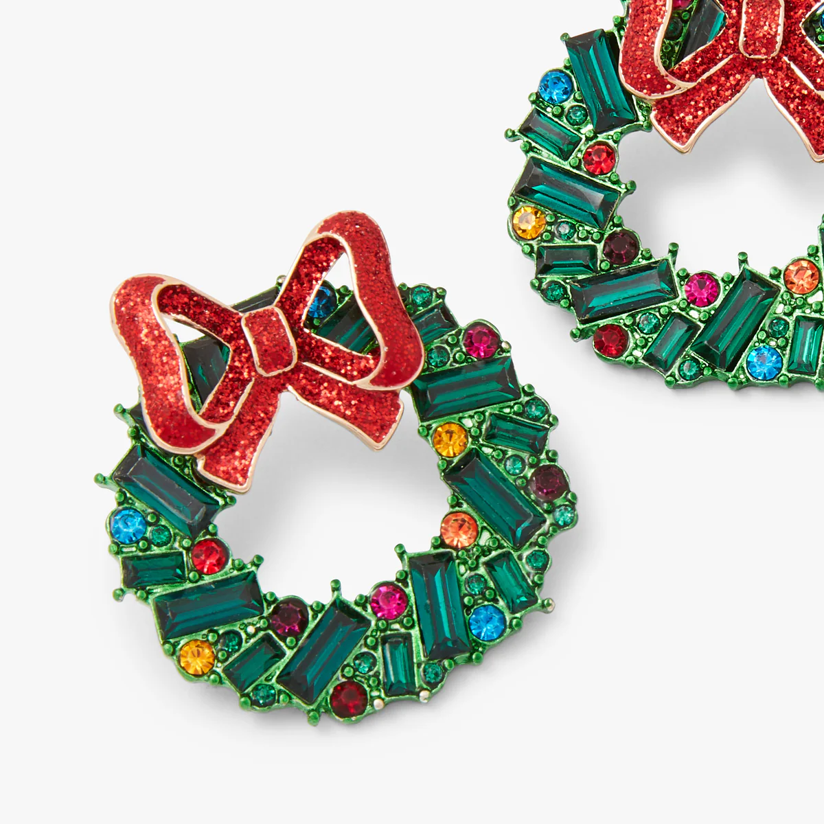 Boucles d'oreilles couronne de houx Collection Noël – Image 2