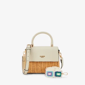 Petit sac porté épaule ivoire Pietra