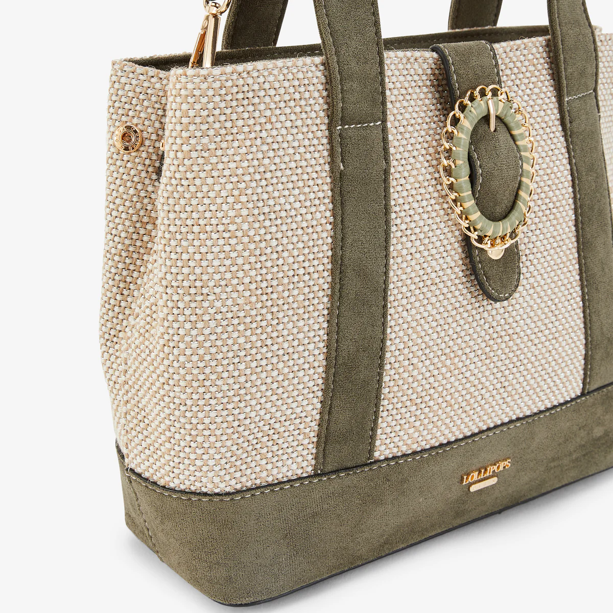 Sac shopper M kaki Paisley – Image 5