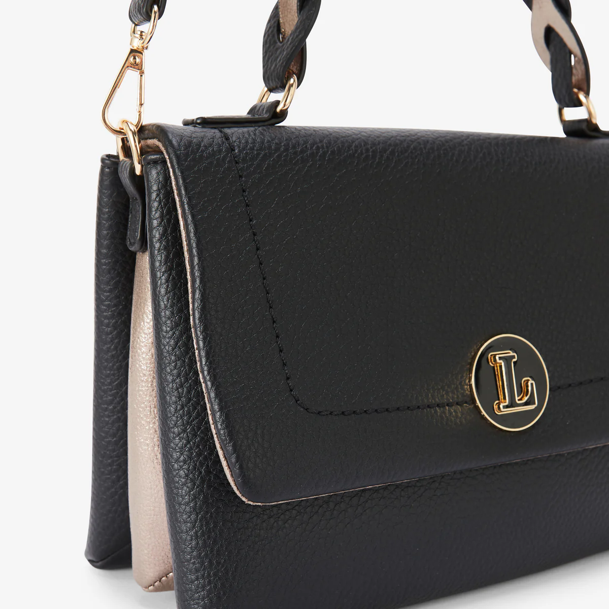 Grand sac porté épaule noir Rosabelle – Image 5