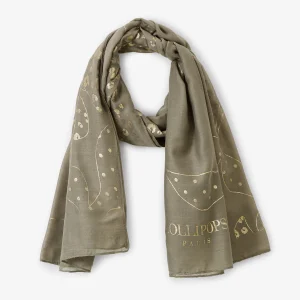 Foulard rectangulaire kaki Ronyta