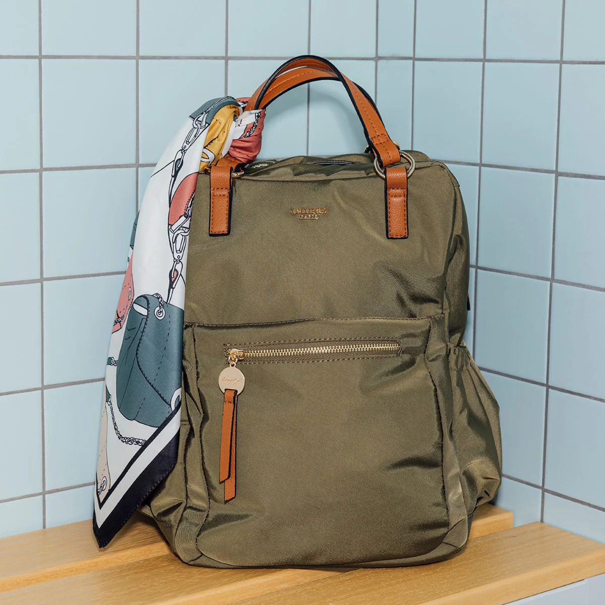 Grand sac à dos kaki Rosa – Image 2