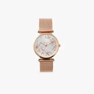 Montre rose fleurs