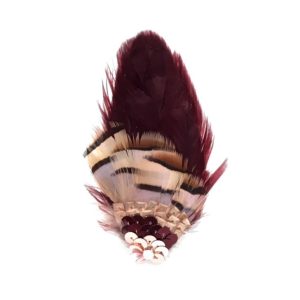 pince plumes bordeaux, graphiques, strass et paillettes