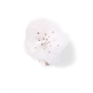 pic à cheveux fleur de soie, strass et perle nacrée