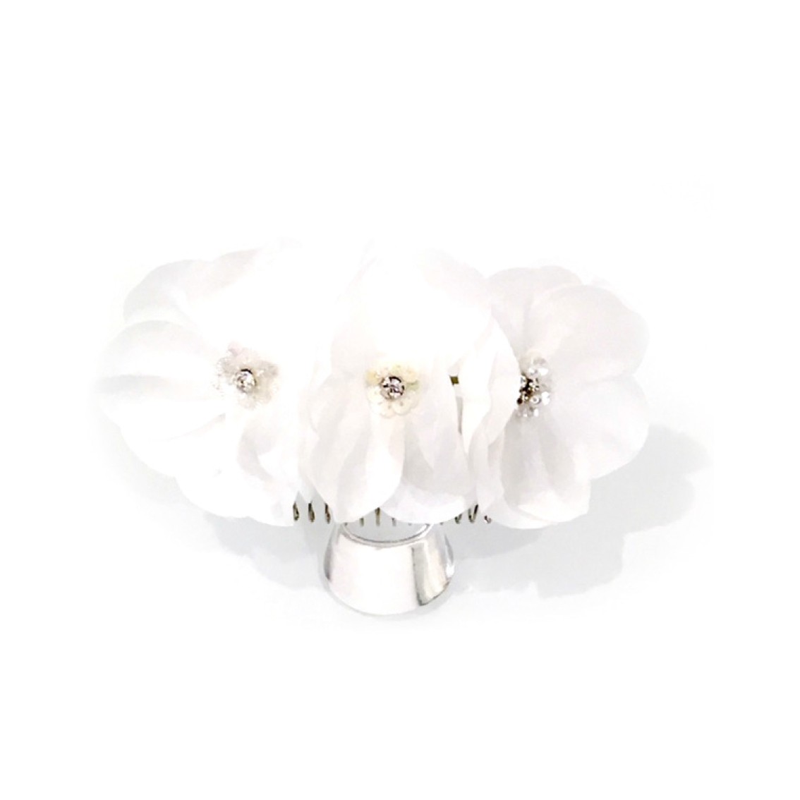 peigne en fleurs d’organza