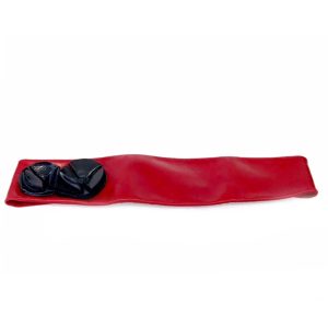 ceinture rouge fleur noire, fermeture à pression