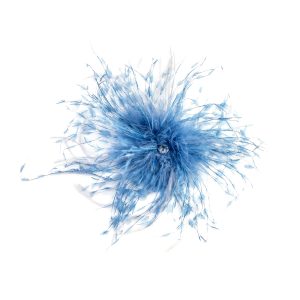 pince kohana à plumes d&rsquo;autruche bleues claires