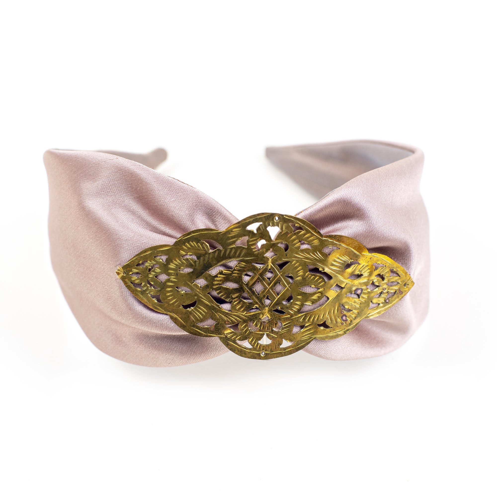 serre-tête lyra en satin rose