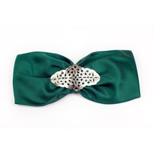 turban amber en satin vert