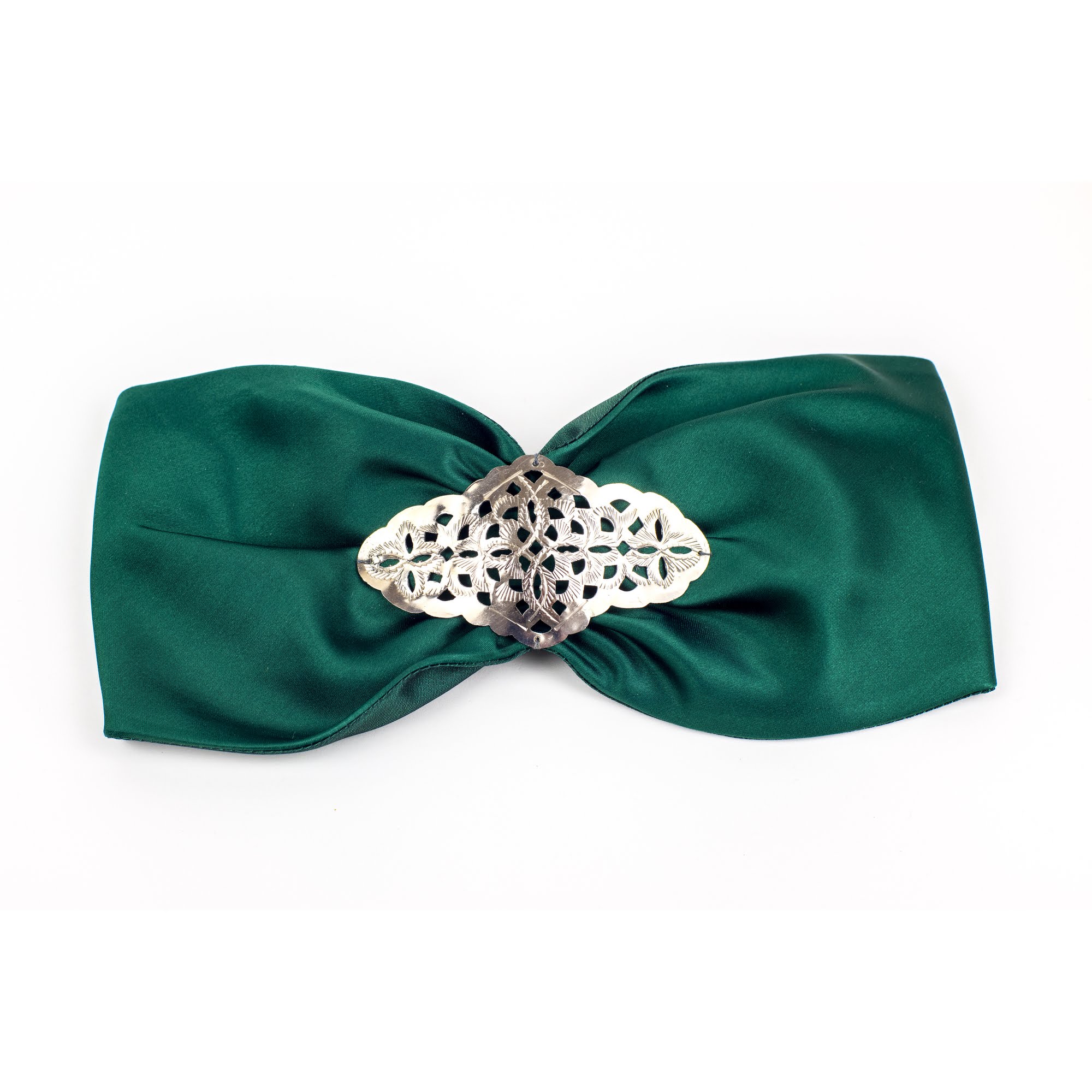 turban amber en satin vert
