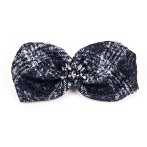 turban manon en mohair à carreaux et strass