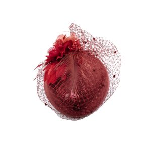 bibi en feutre rouge avec voilette