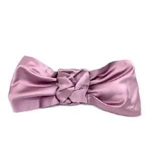 turban en  satin rose et noeud central