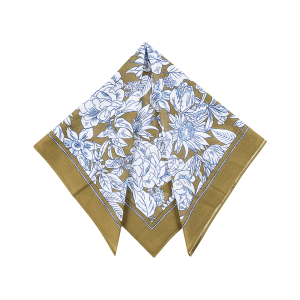 Carré à fleurs marrons