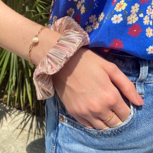 Chouchou plissé Or Rose