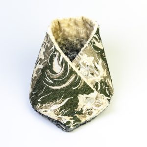 Echarpe col brocart creme kaki