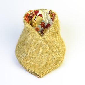 Echarpe col en mohair ocre et coton du japon