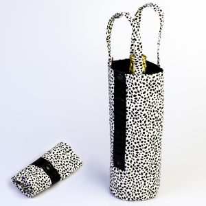 sac a bouteille dalmatien bande de cuir noir