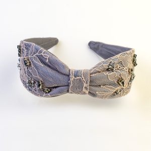 serre-tete satin dentelle broderie grege abricot