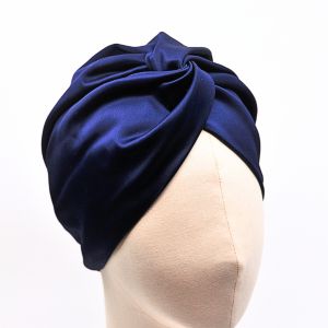 turban satin duchesse marine